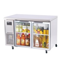 Skipio | 2 Door Glass Under Counter Fridge